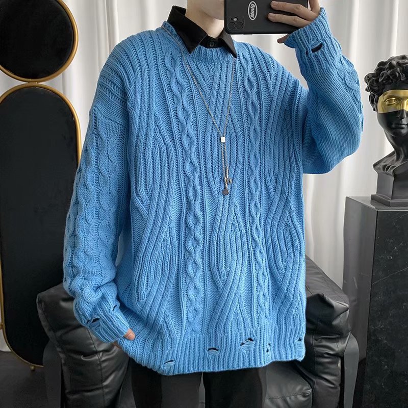 Title 4, Lazy Sweater Male Loose Hong Kong Style Twist S...