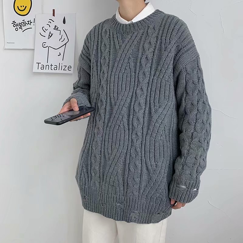 Title 6, Lazy Sweater Male Loose Hong Kong Style Twist S...