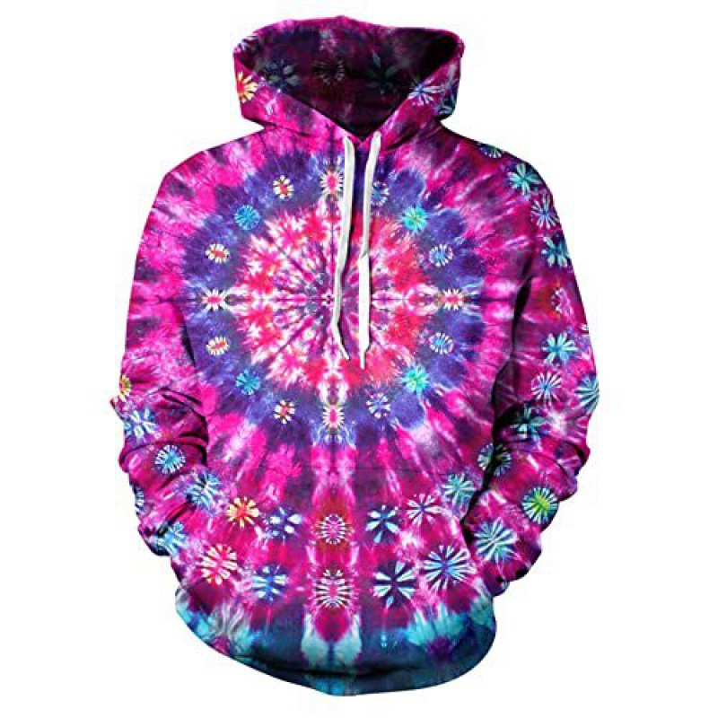 Colorful Tie-dye 3D Printed Pullover Sweatshirt Hip-hop Pullover Hoodie