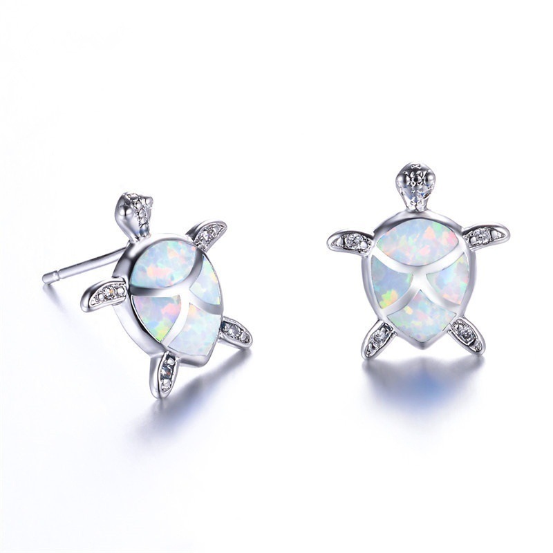 Opal Turtle Stud Earrings Opal European And American Earrings