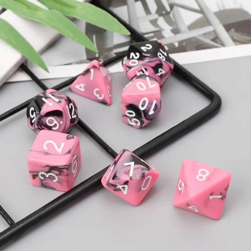 Pink And Black Color Board Game Running Group Multi-sided Digital Dice