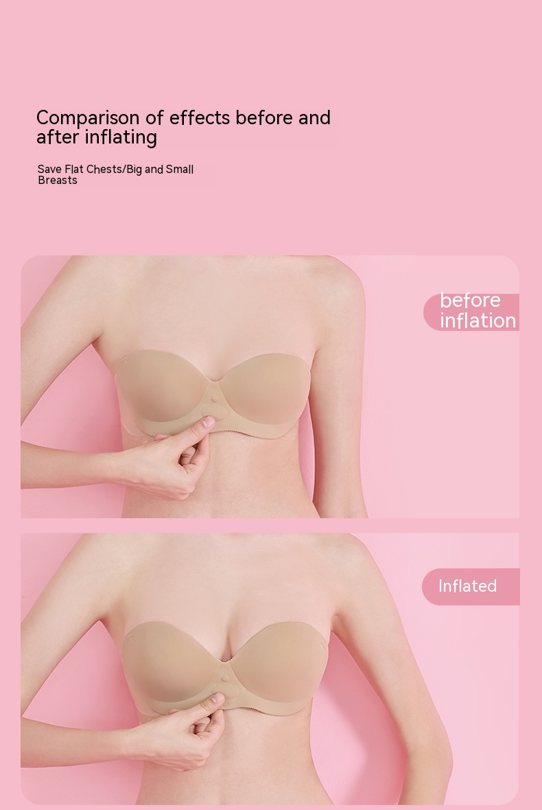 Title 4, Inflatable Invisible Nude Bra Non-slip Push Up Bra