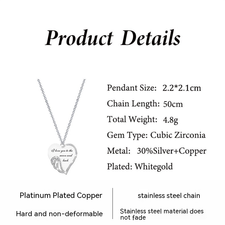 Diamond Letters Love Necklace Women's Simple Clavicle Chain
