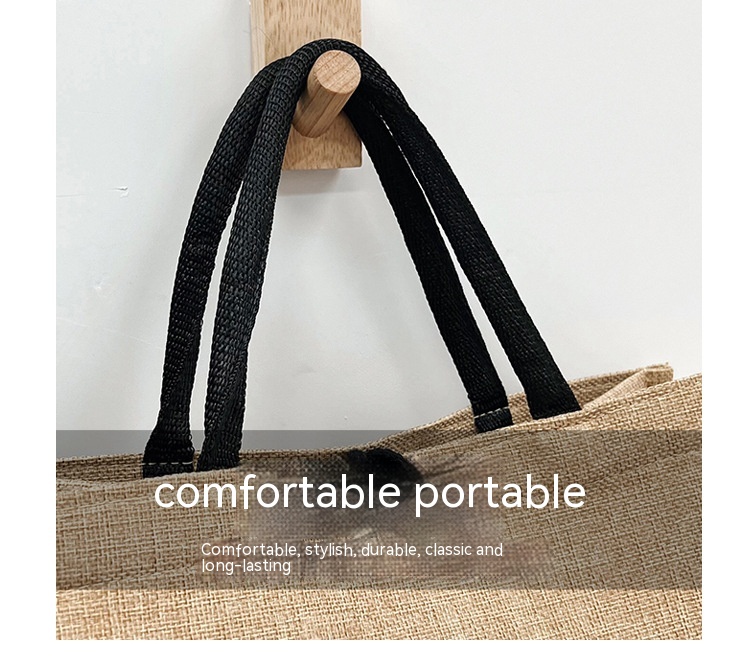 Fashion Linen Women's Bag Large Capacity Casual Shoulder Bag Korean Style Fashionable All-matching Letter Pack