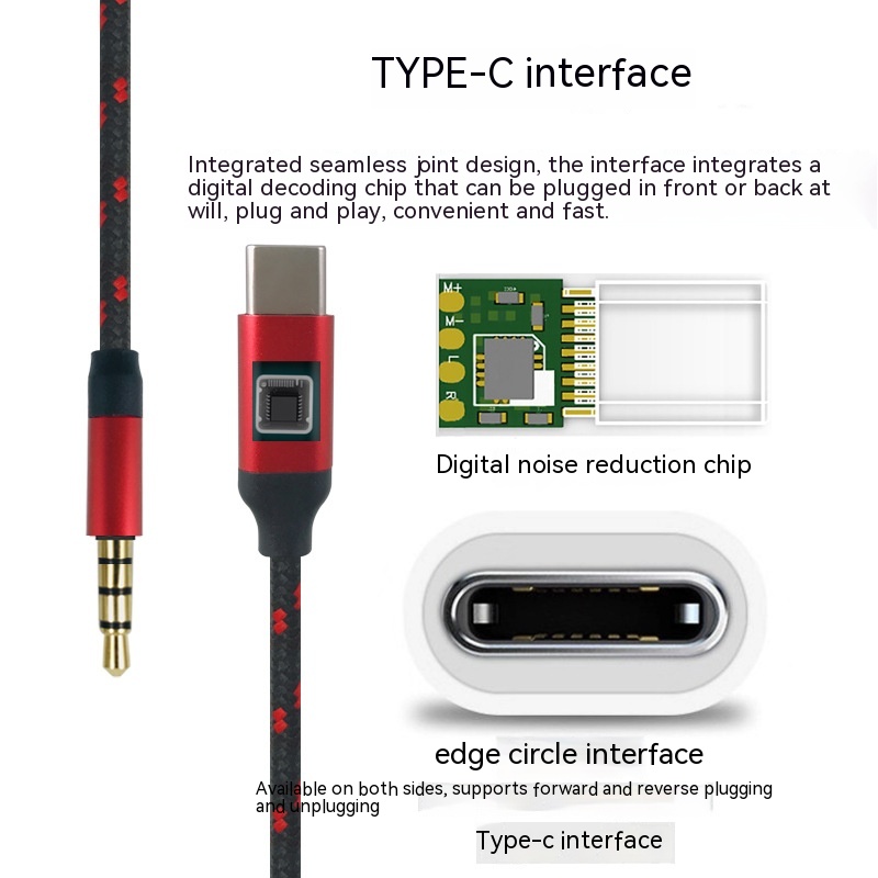 Type-c Microphone Mouthpiece Audio Cable