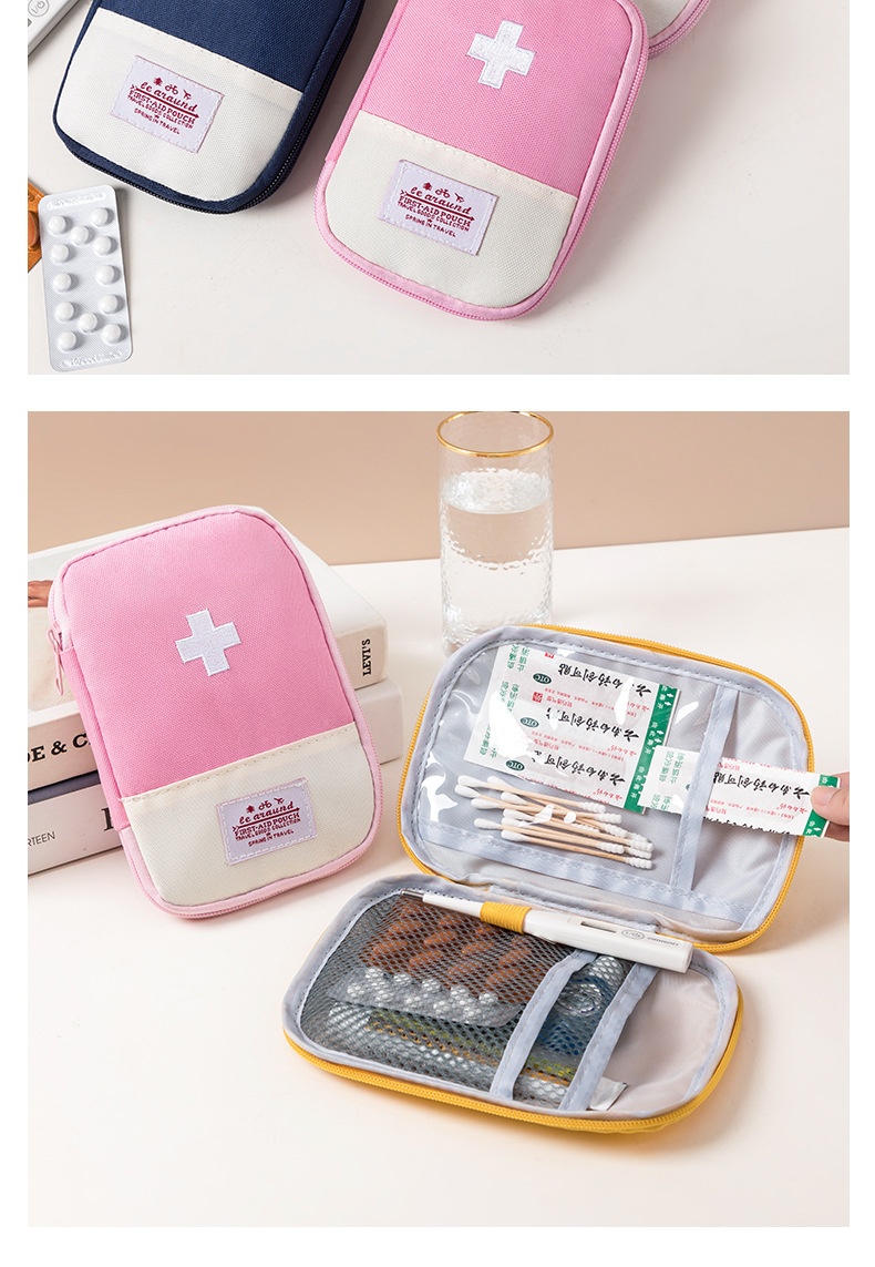 Oxford Cloth Portable Portable First-aid Kit Medicine Buggy Bag Small Medicine Bag Travel Storage First Aid Kits Macaron Color