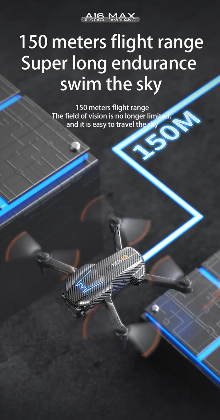 Title 6, Drone A16 com Fluxo Óptico, Três Câmeras, Fotog...