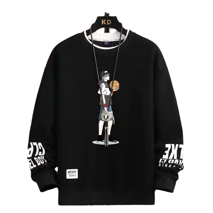 Round Neck Sweater For Men Fleece-lined Thickened Teenagers - Image 7