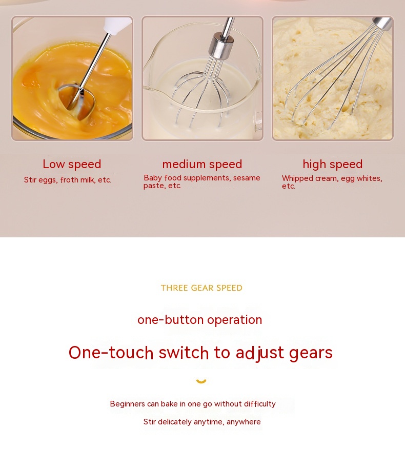 Handheld Electric Egg Beater For Home Baking Of Cakes — foto 12