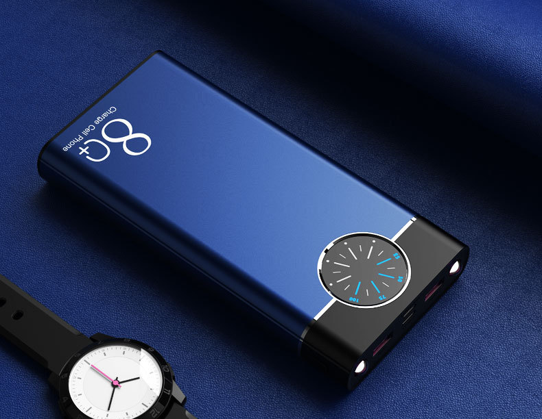 Clock Metal Aluminum Alloy 20000 MA Large Capacity Mobile Power Supply