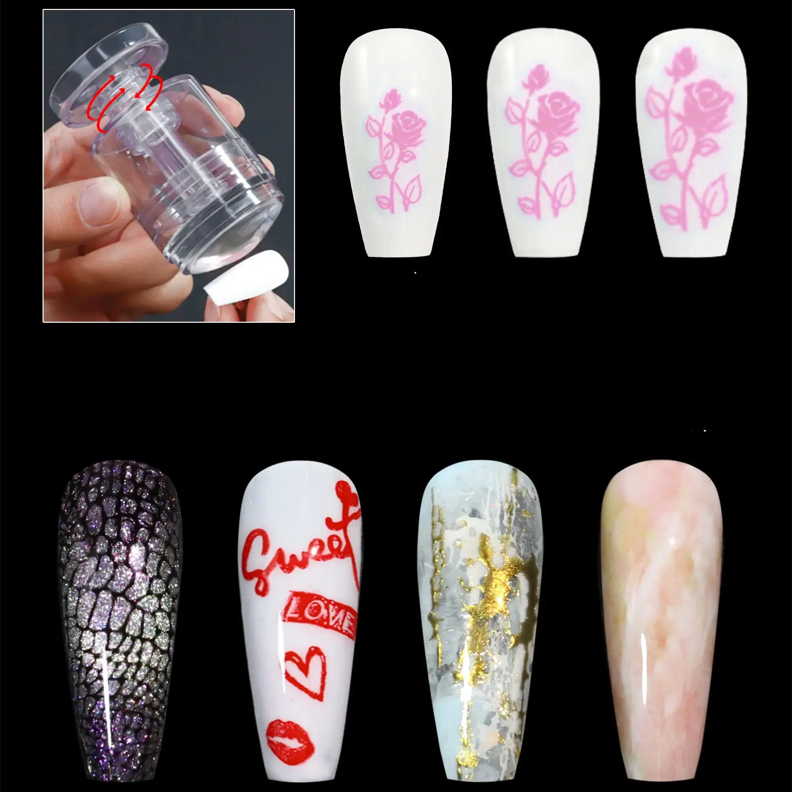 Rotatable Transparent Stamp Multi-function