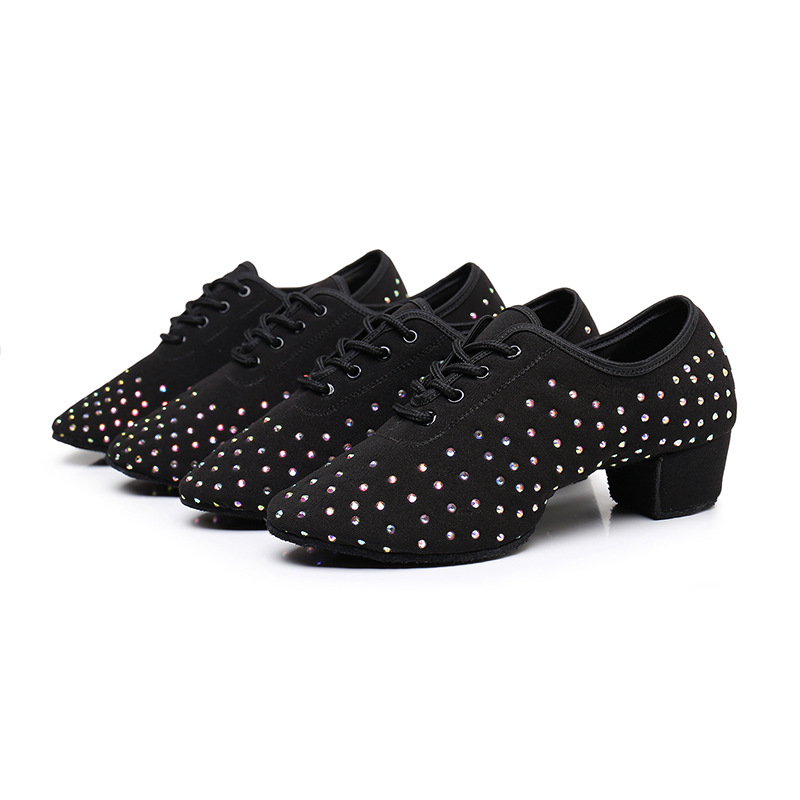 Women’s Latin Dance Oxford Cloth Full Diamond Shoes