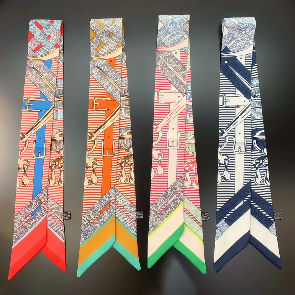 Spring Belt Chain Winding Bag Small Silk Ribbon Women's Twill Artificial Scarf