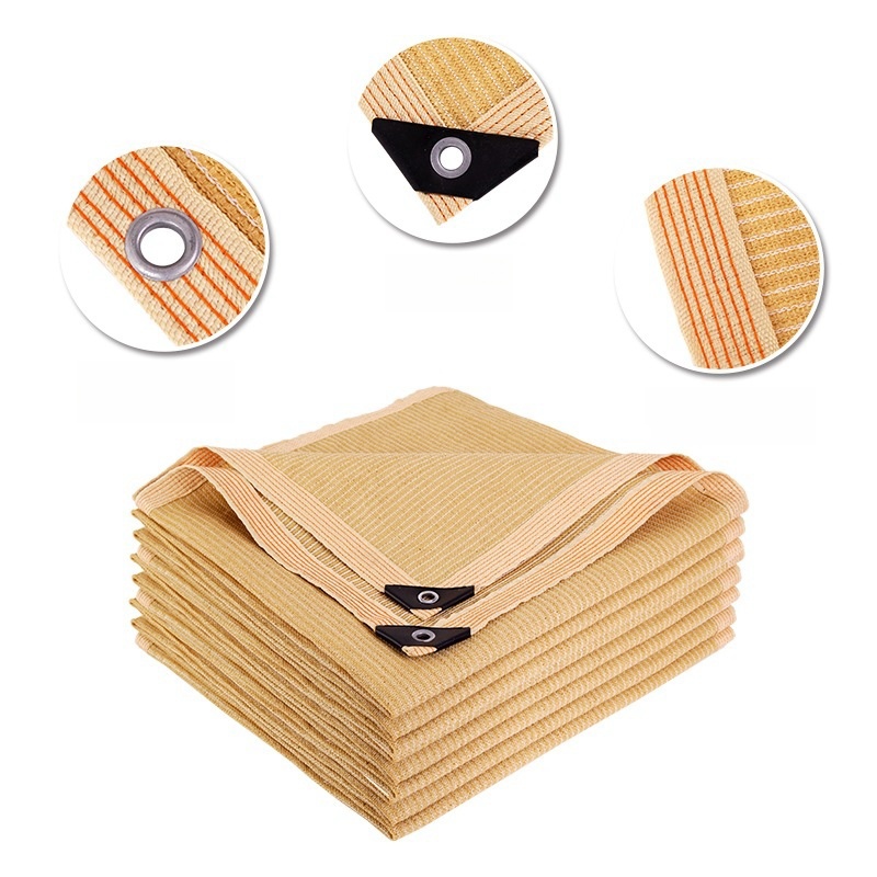 Beige 8-pin Ultra-fine-meshed Thickening Courtyard Building Shade Netting