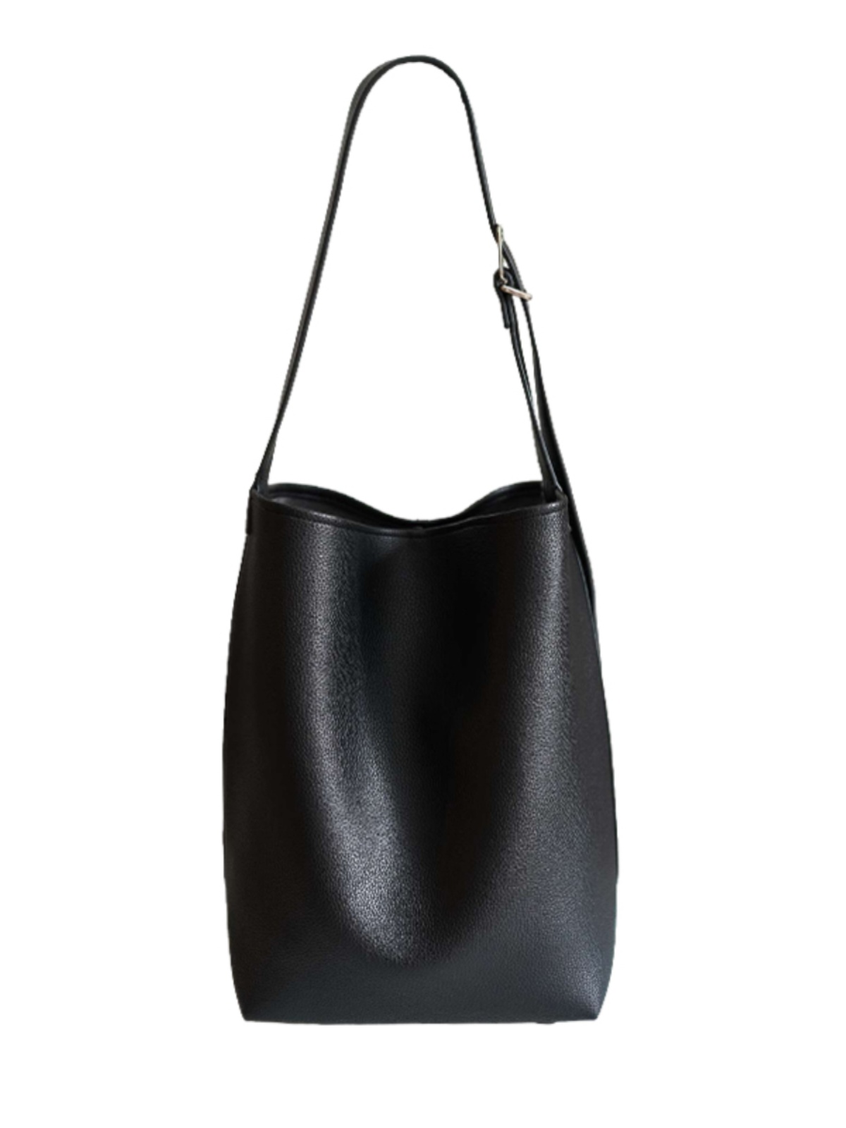 Large Capacity Solid Color Simple Lychee Pattern Bucket Bag — foto 8