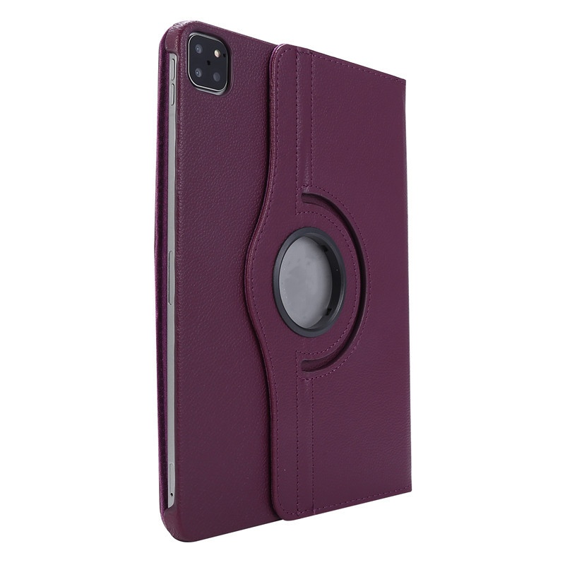 Title 14, Flat Leather Case Litchi Grain Rotating Protect...