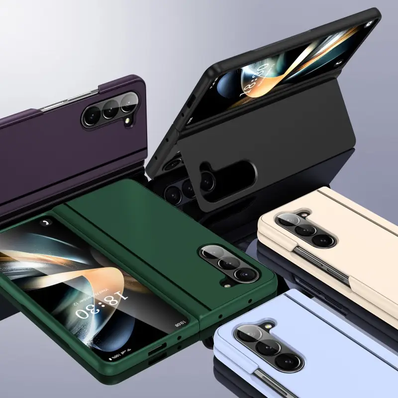 Phone Case Elastic Wrist Strap Integrated Flip Foldable Screen Anti-fall Protective Cover