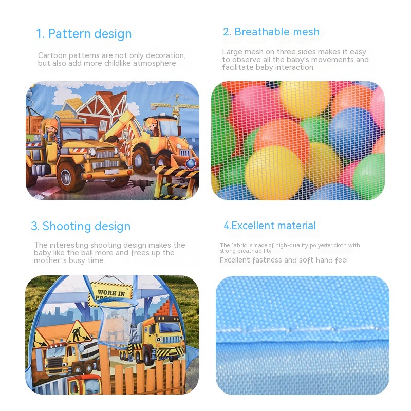 Title 7, Excavator Pattern Shooting Ball Pool Foldable O...