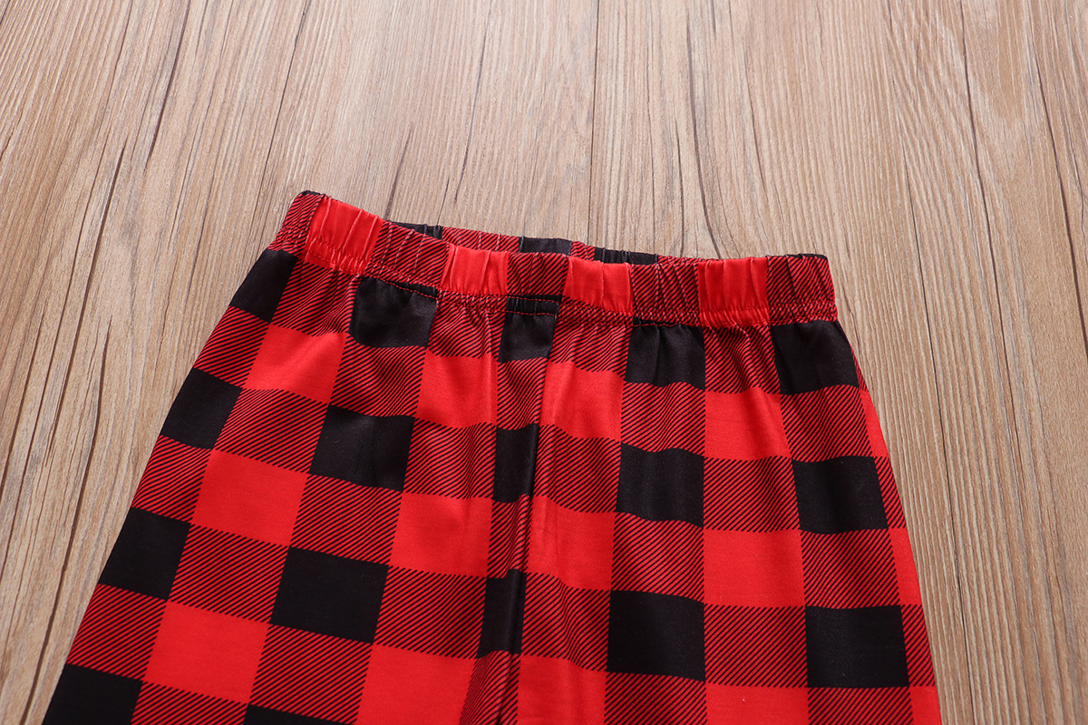 European And American Parent-child Suit Cartoon Santa Claus Printed Plaid Pants Homewear — foto 18
