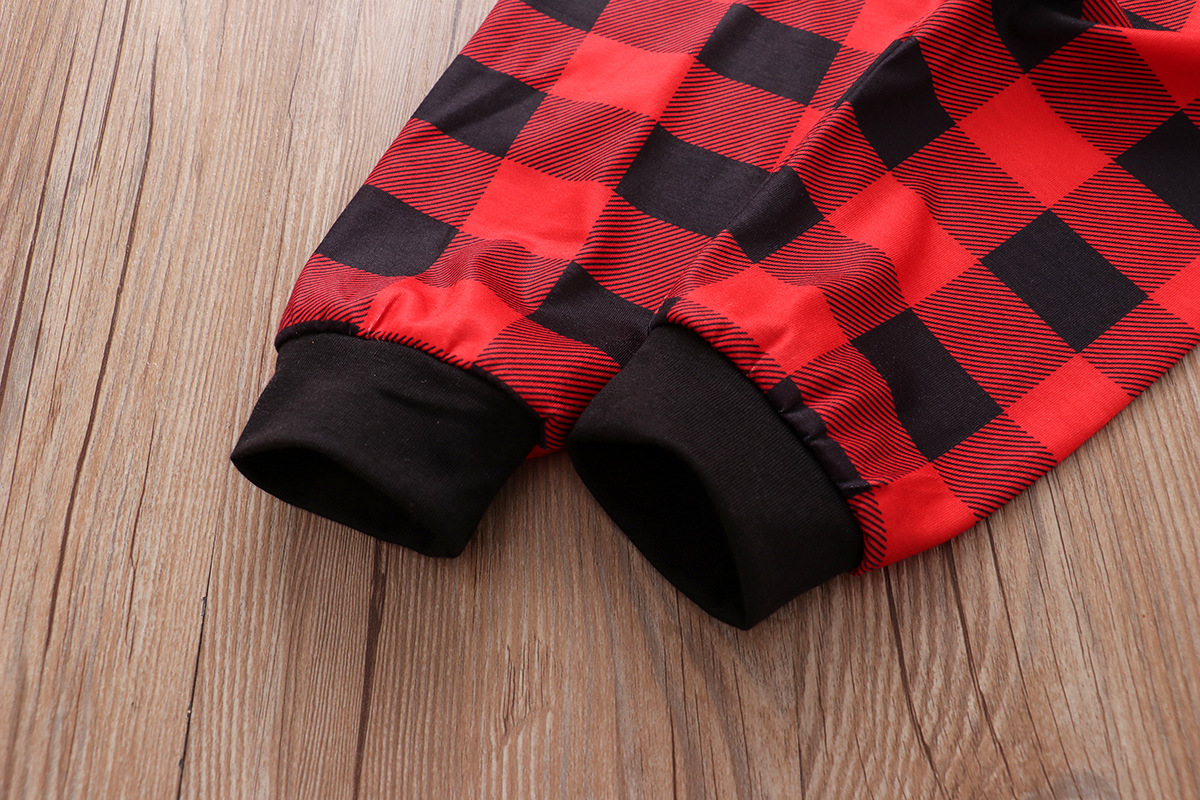 European And American Parent-child Suit Cartoon Santa Claus Printed Plaid Pants Homewear — foto 17