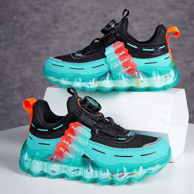 Girls' Sports Rotating Buckle Fleece-lined Running Shoes