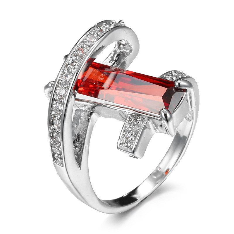 New Product Creative Fashion Rectangle Zircon Ring