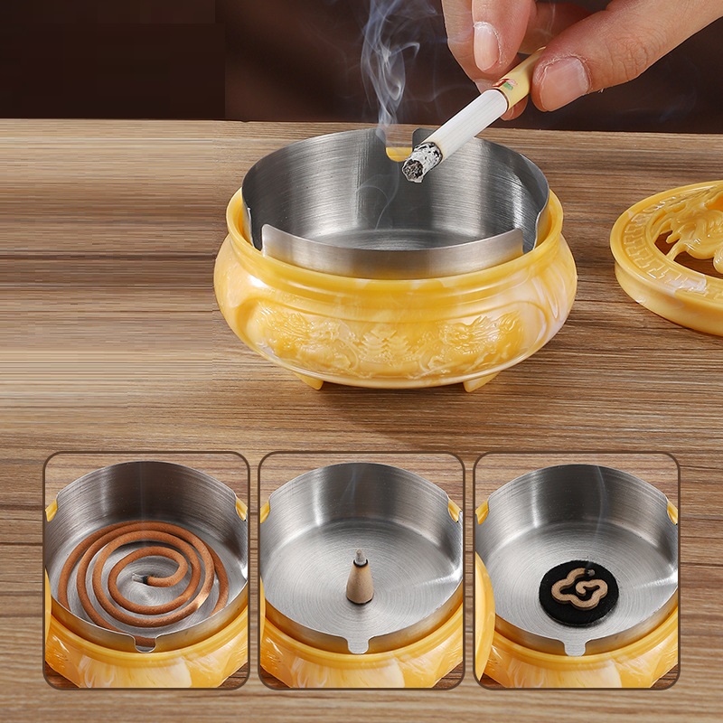Creative Retro Incense Burner Ashtray Decoration With Lid - Image 6