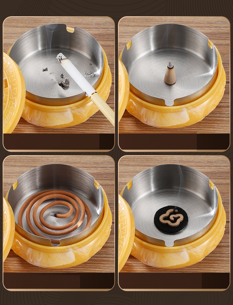 Creative Retro Incense Burner Ashtray Decoration With Lid - Image 11