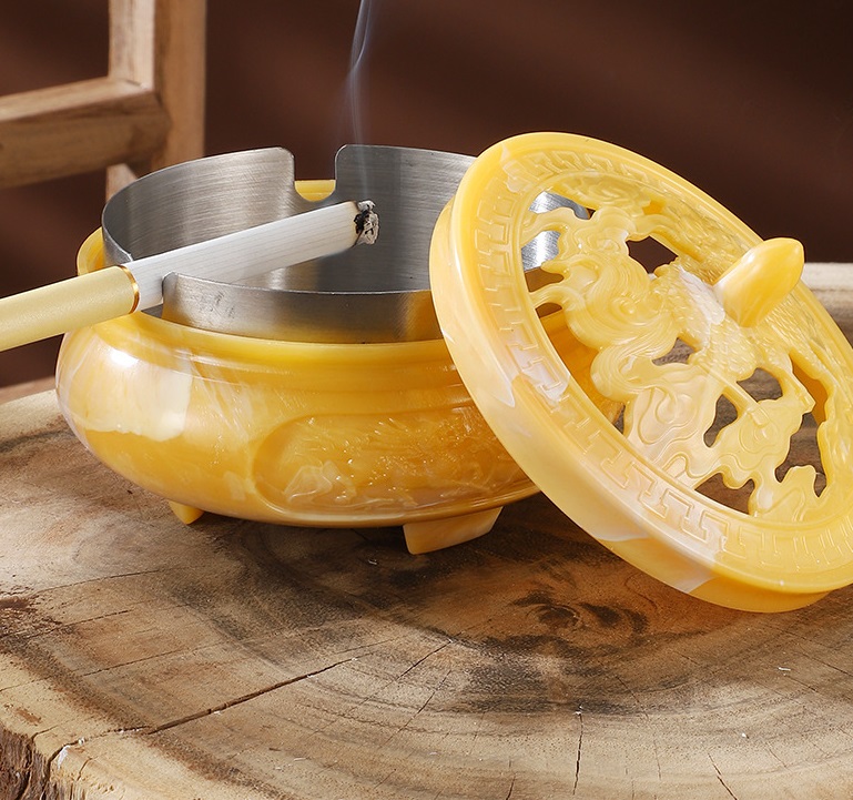 Creative Retro Incense Burner Ashtray Decoration With Lid - Image 13