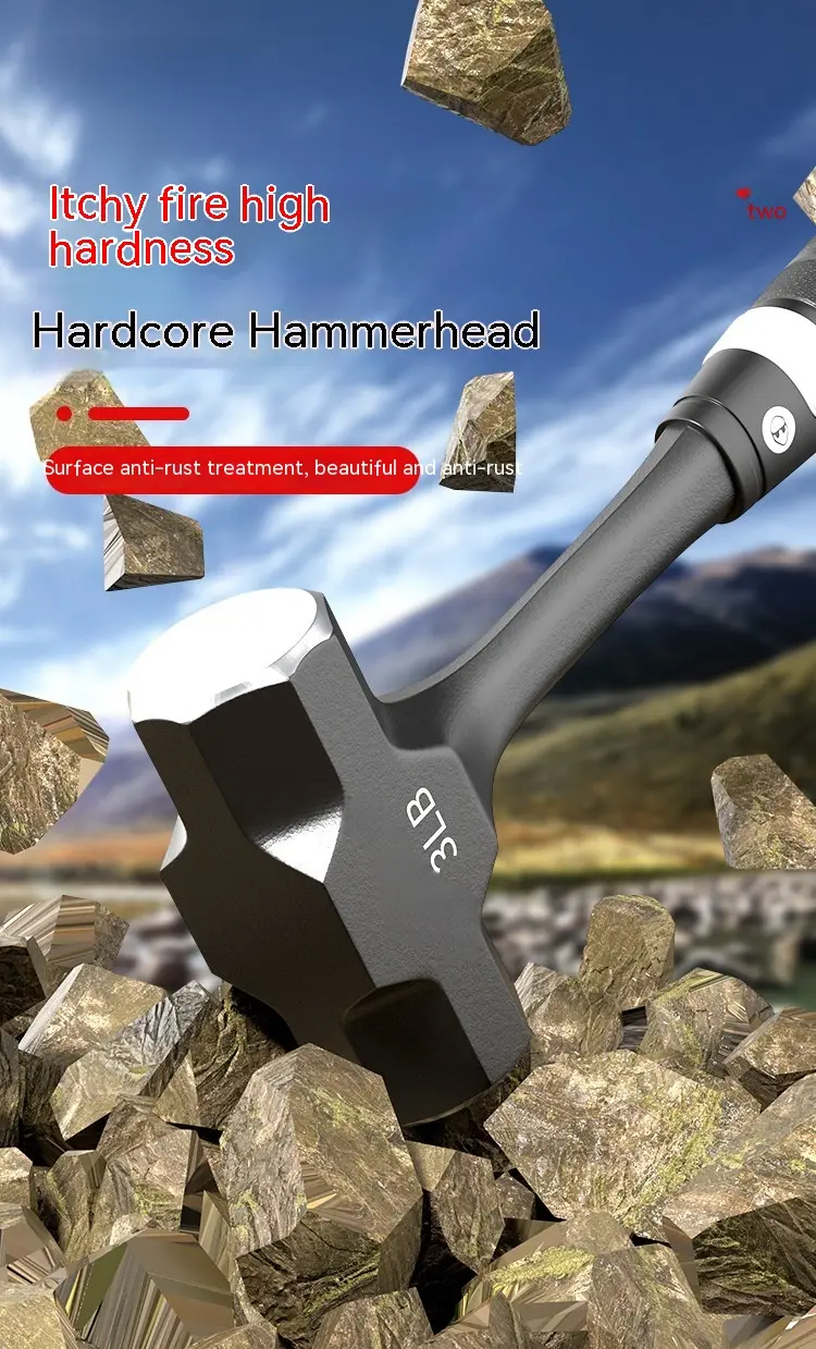 Octagonal Solid Integrated Wall Striking Large Iron Hammer