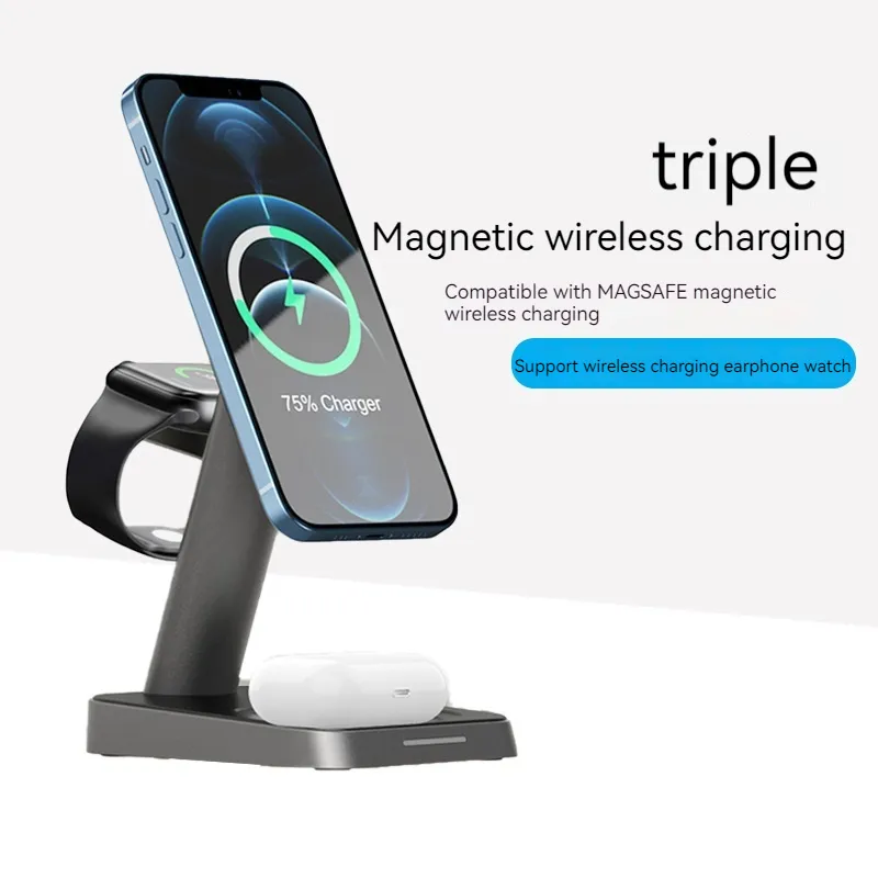 Mobile Phone Vertical Wireless Charger Watch Three-in-one