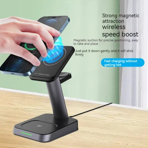 Mobile Phone Vertical Wireless Charger Watch Three-in-one