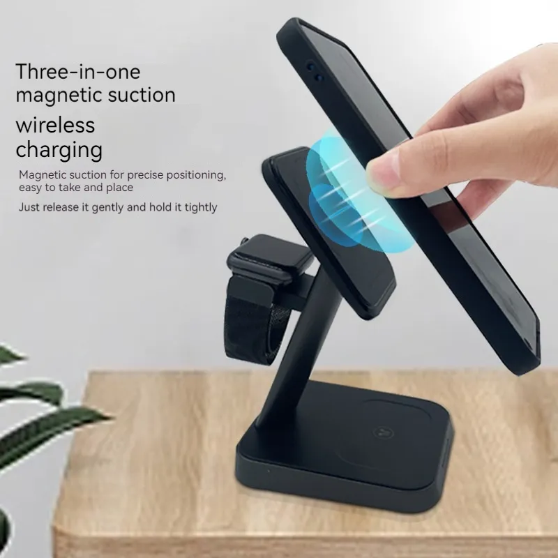 Mobile Phone Vertical Wireless Charger Watch Three-in-one