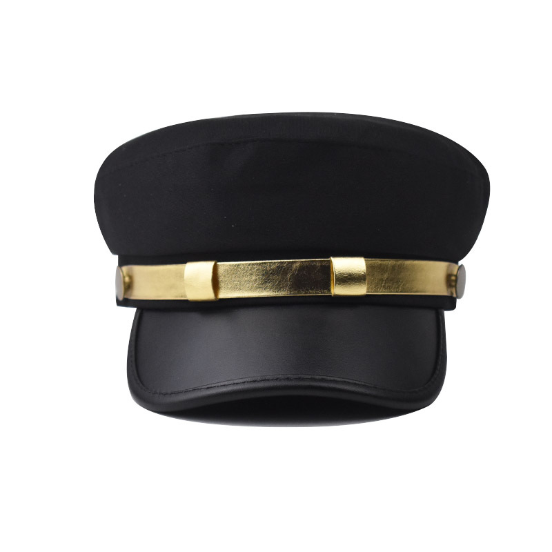 PU Leather Phnom Penh Flat-top Cap