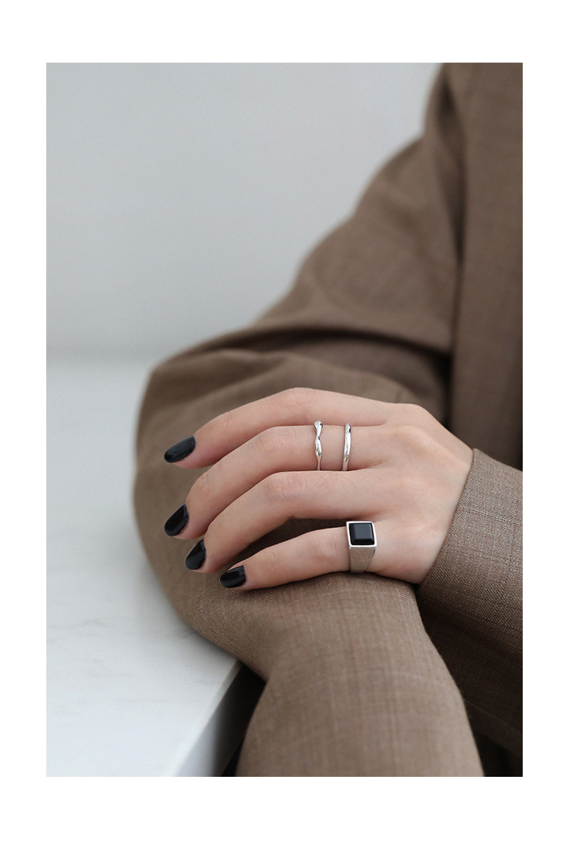 Simple Double-layer Line Concave-convex Smooth Opening Ring