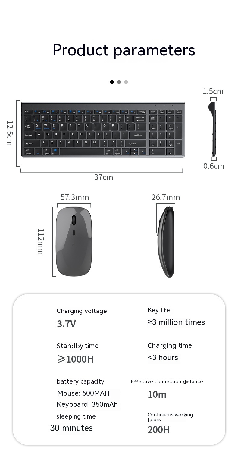 Title 9, Teclado y Ratón Bluetooth Dual-Mode Recargables...