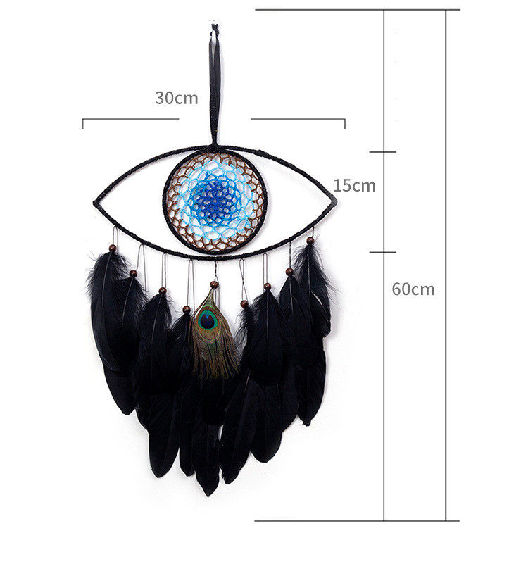 Title 4, Black Feather Blue Eyes Dreamcatcher Ethnic Sty...