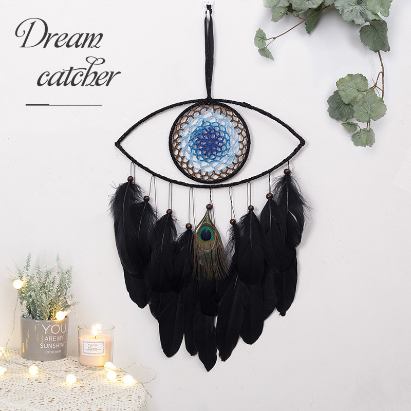 Title 5, Black Feather Blue Eyes Dreamcatcher Ethnic Sty...