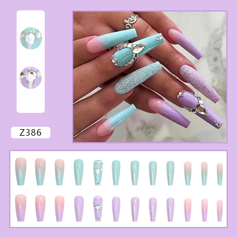 Title 3, Two Colors Nail Sticker Crystal Drop Diamond