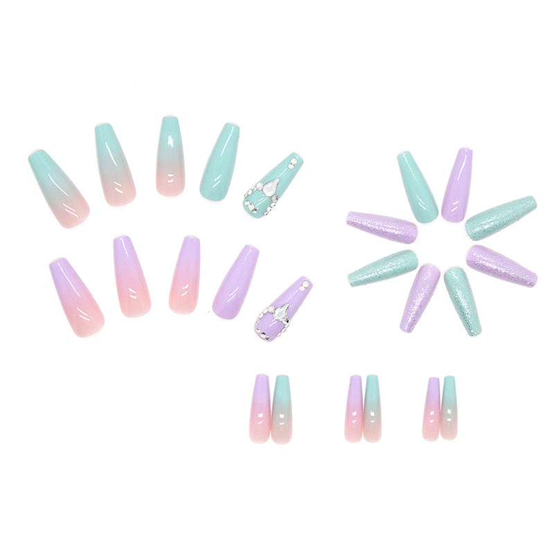 Title 4, Two Colors Nail Sticker Crystal Drop Diamond