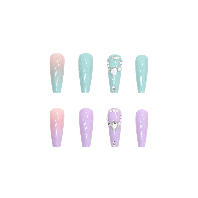 Title 6, Two Colors Nail Sticker Crystal Drop Diamond