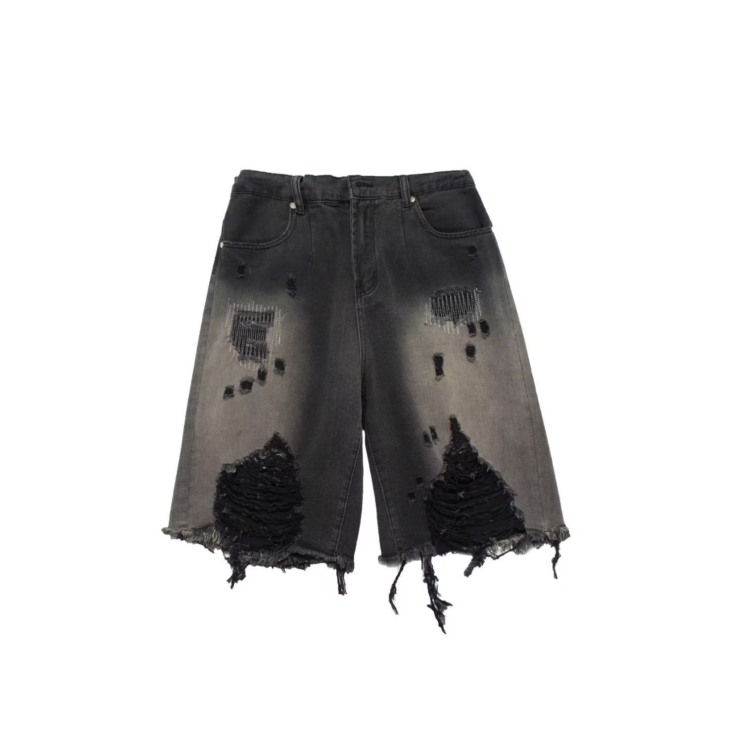 Title 3, Ripped Denim Shorts Men