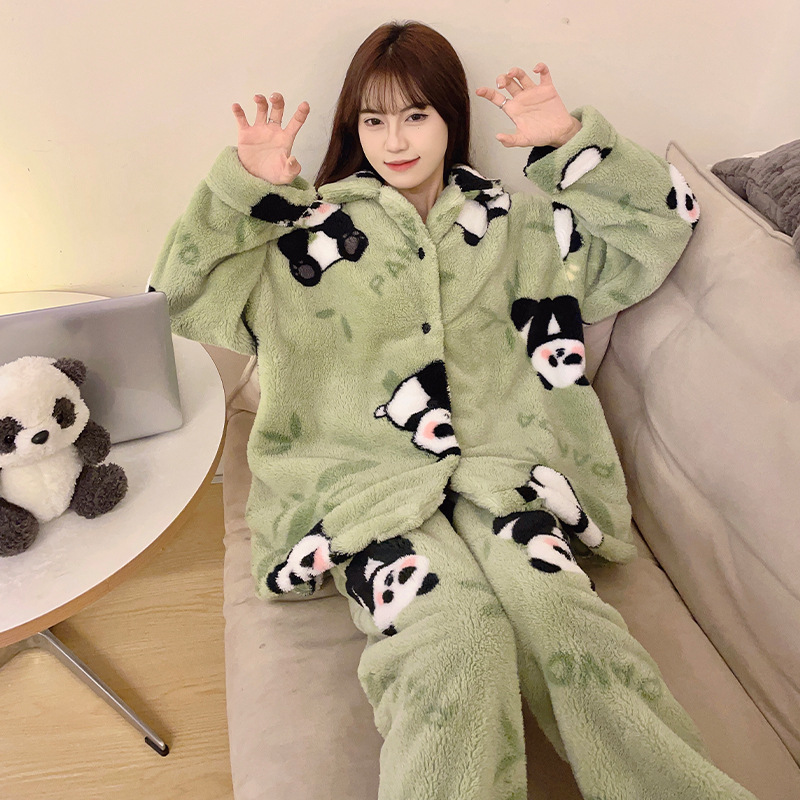 Title 4, Panda Coral Velvet Pajamas Women