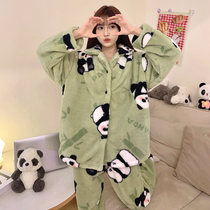 Title 5, Panda Coral Velvet Pajamas Women