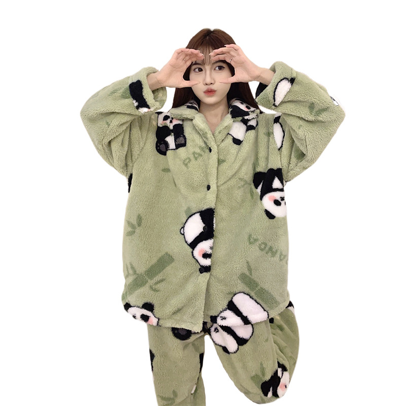 Title 6, Panda Coral Velvet Pajamas Women