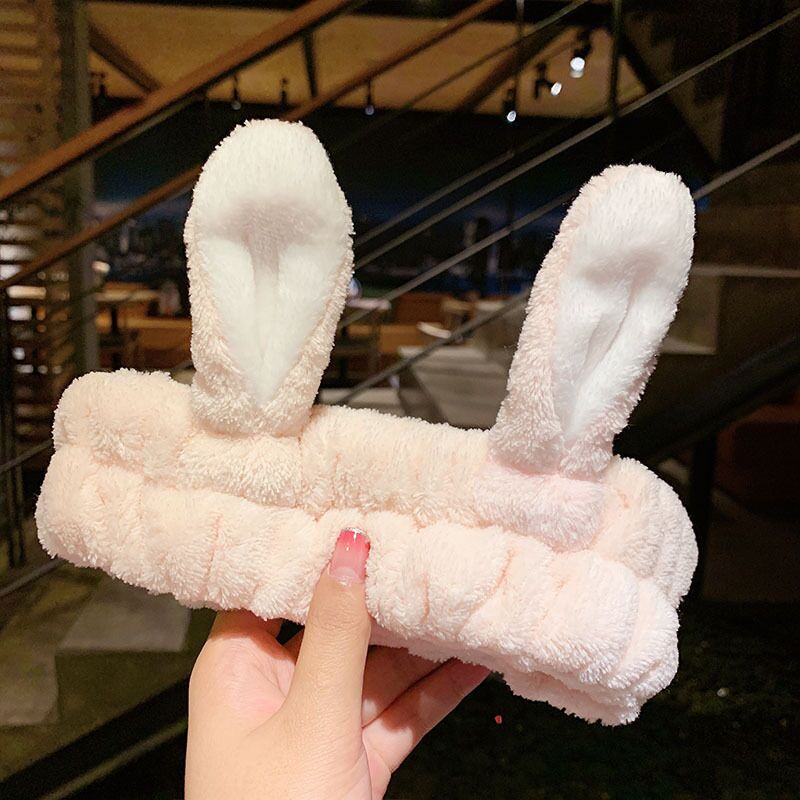 Title 8, Bowknot Rabbit Ears Antlers Plush Washing Face ...