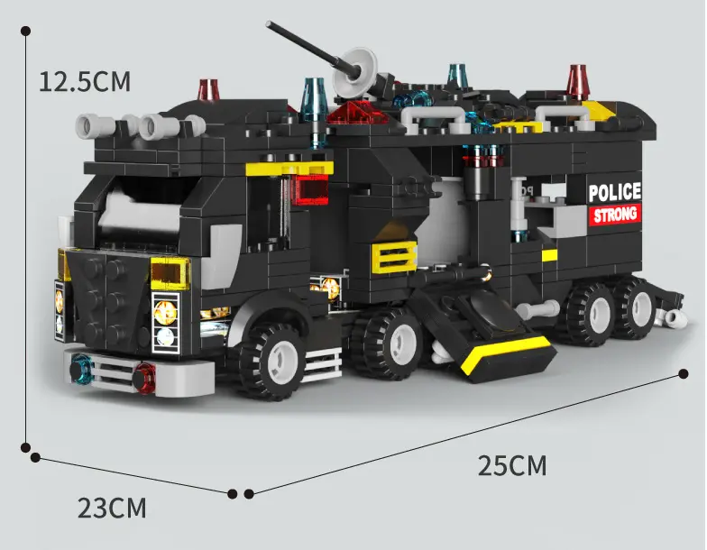 Small Particle Building Blocks Boy Toy City Special Police Command Car