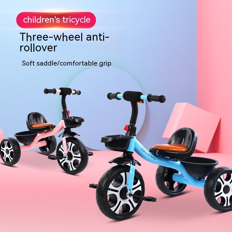 Children's Three-wheeled Bicycle Anti-rollover With Bucket - Image 10