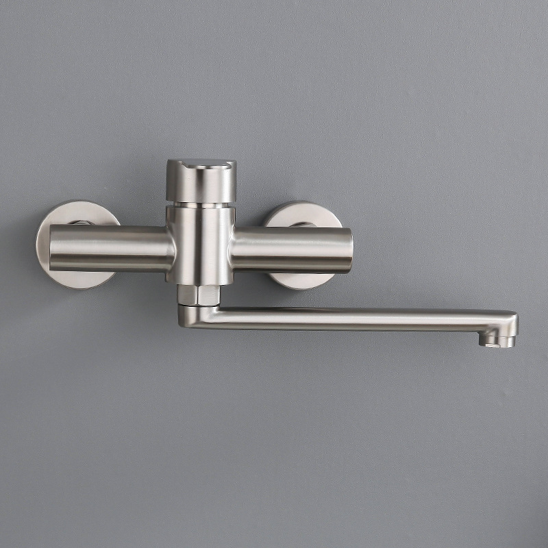 304 Stainless Steel Wall Single Cold Drawing Faucet