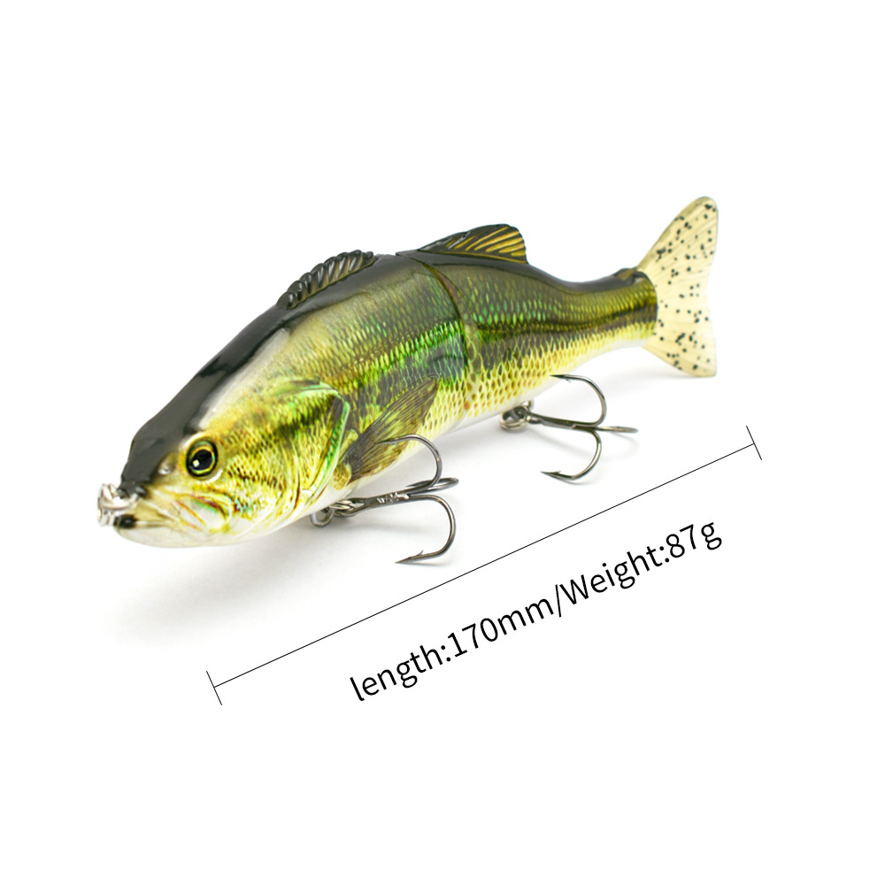 Multi-section Fish Hard Bait PVC Soft Bait S-shaped Swimming Posture Bait Lure - Image 21
